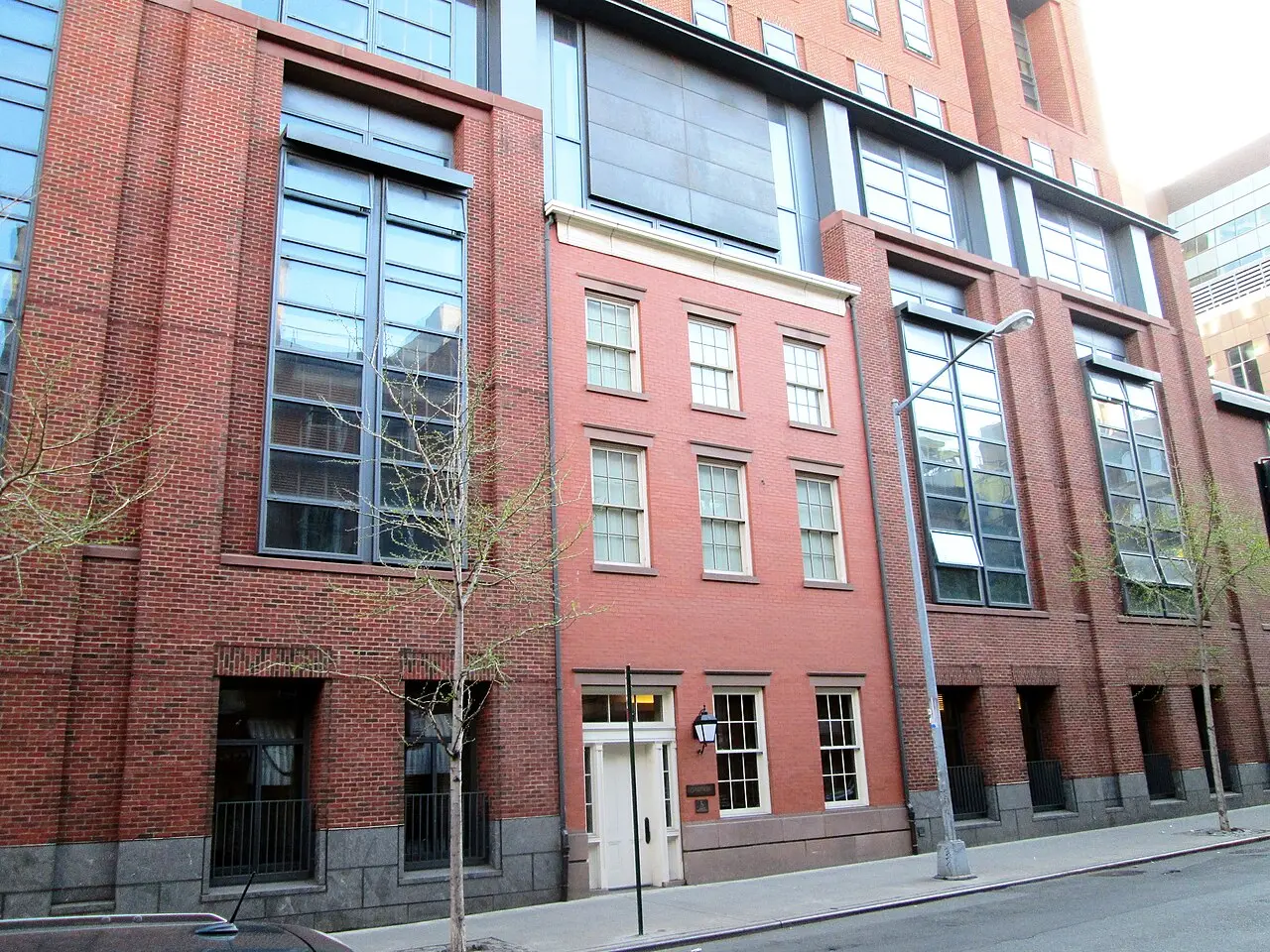 The street outside Amity Hall in Greenwich Village