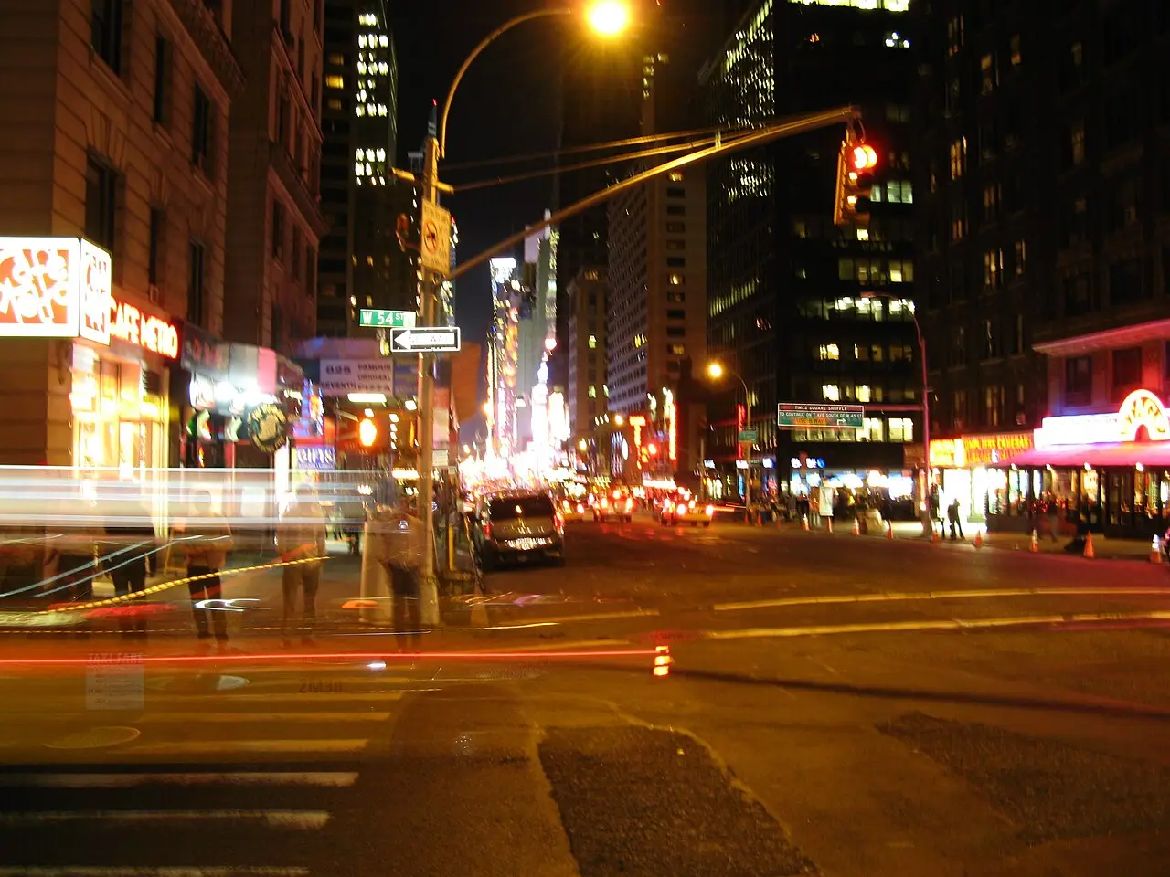 The street outside Faces & Names in Times Square