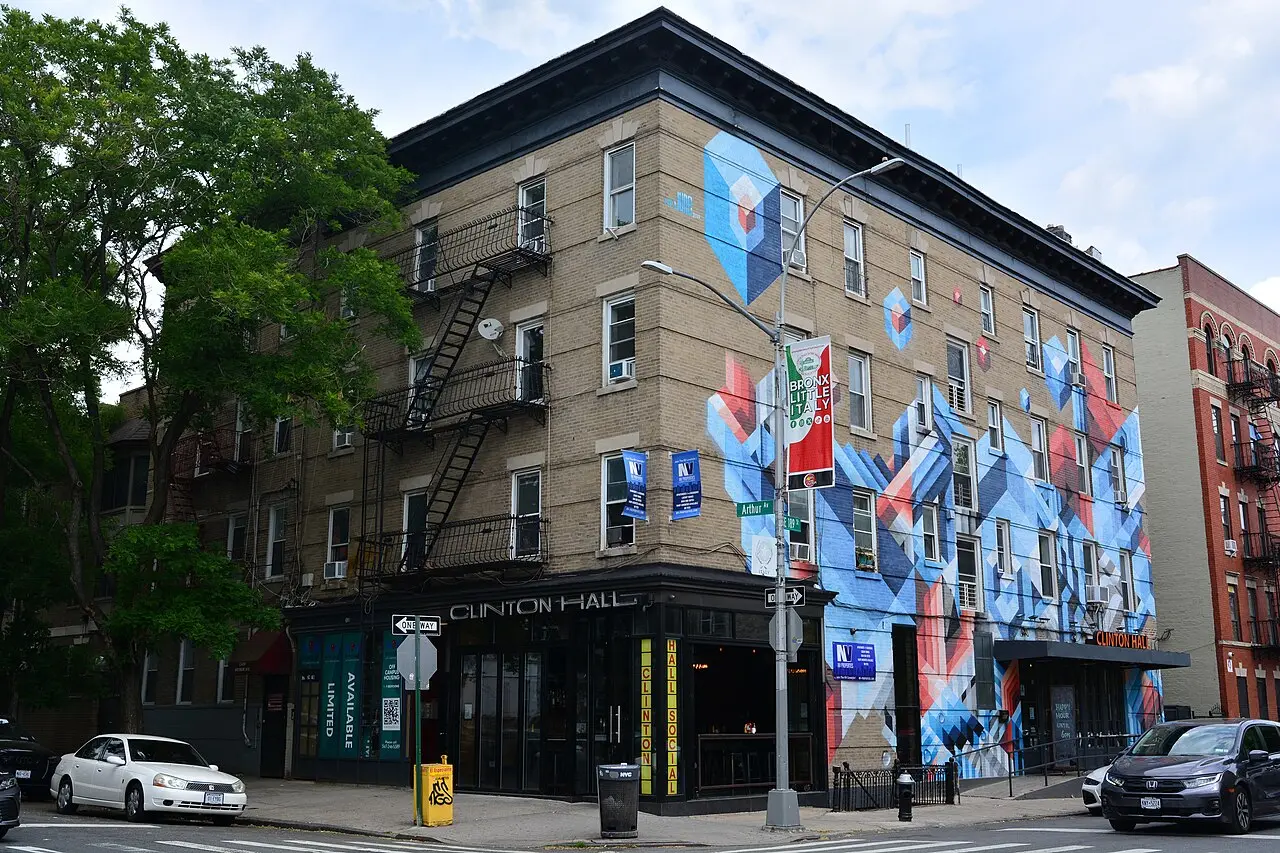 The street outside Michaelangelo's Little Italy in The Bronx