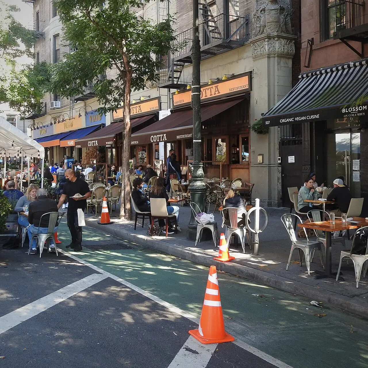 The street outside Tasca in Upper West Side