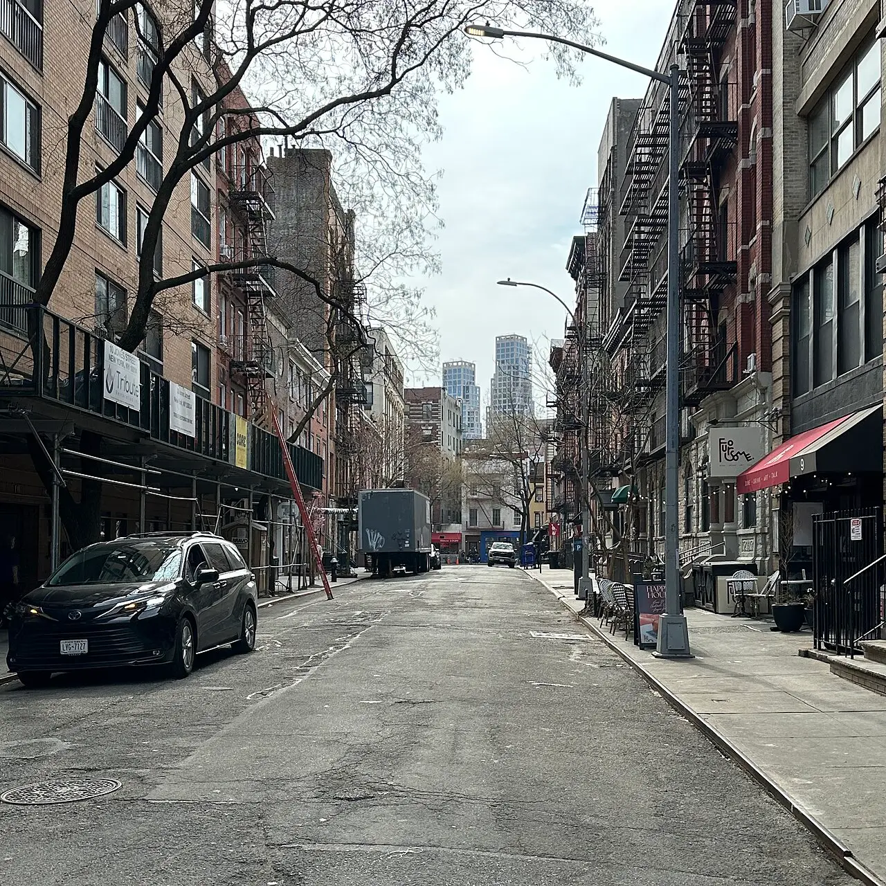 The street outside The Spaniard in Greenwich Village