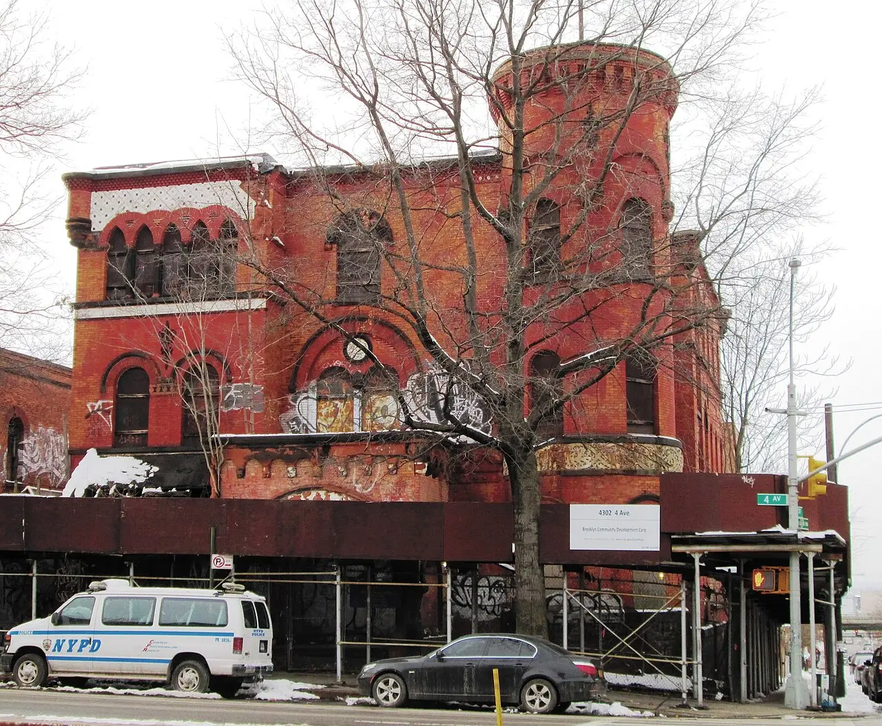 The street outside Zona Sur in Sunset Park